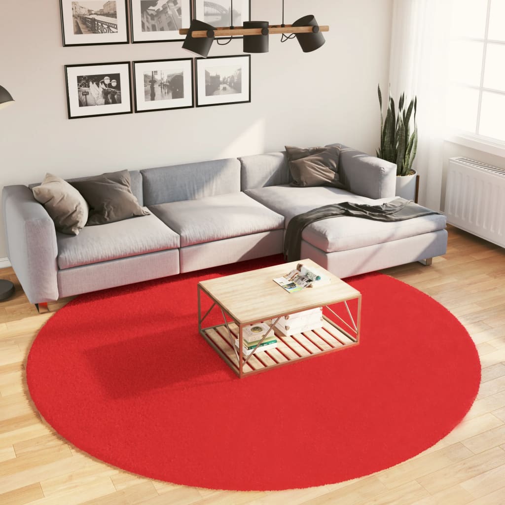 Vidaxx tapis oviedo poils ras ø 240 cm rouge