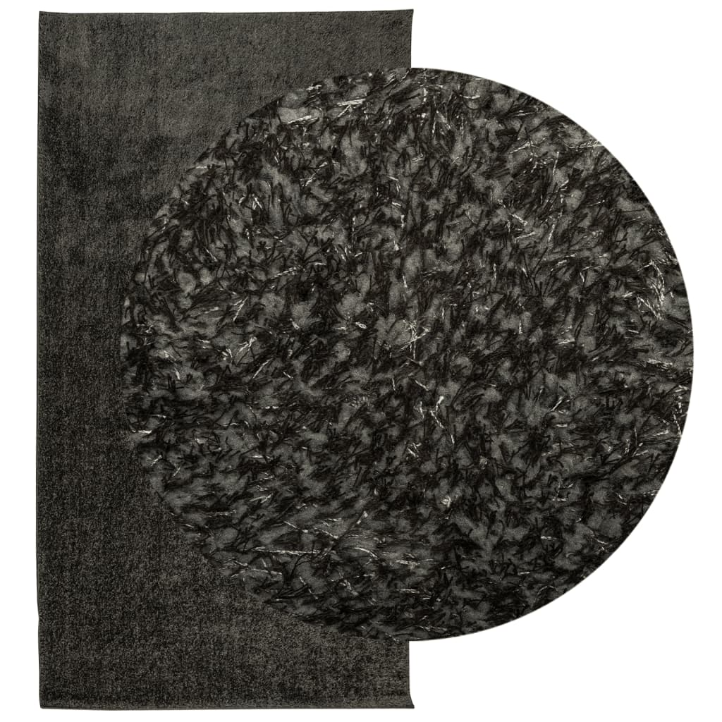 Vidaxl tapis istan poils longs brillant 80x150 cm anthracite