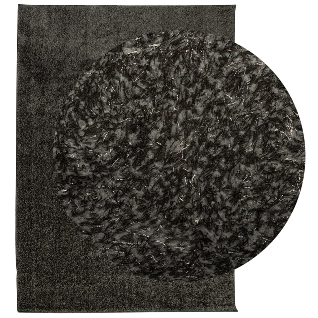 Vidaxl tapis istan poils longs brillant 200x280 cm anthracite