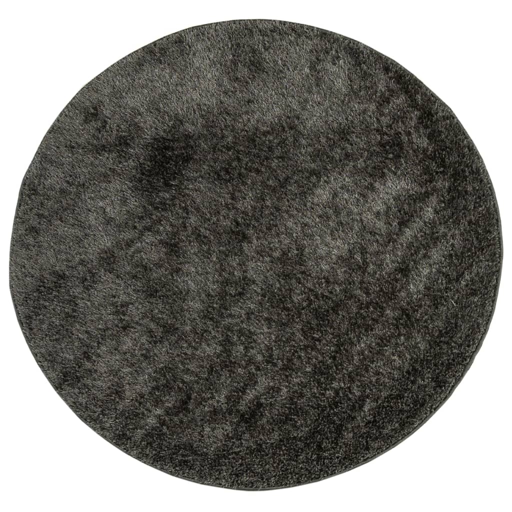 Vidaxl tapis istan poils longs brillant ø 160 cm anthracite