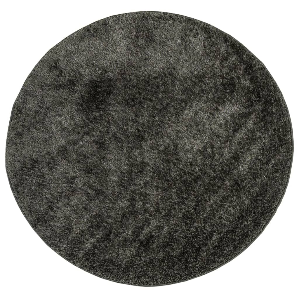 Vidaxl tapis istan poils longs brillant ø 200 cm asthracite