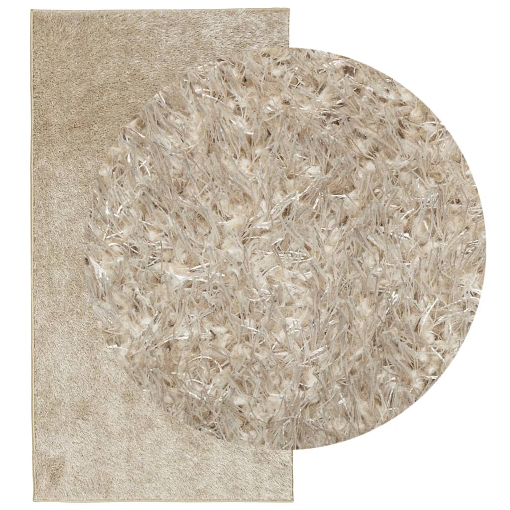 Vidaxl tapis istan poils longs brillant 80x150 cm beige