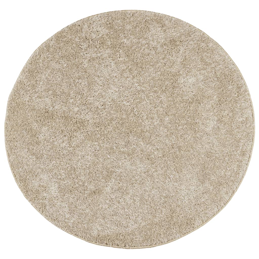Vidaxl tapis istan poils longs brillant ø 80 cm beige