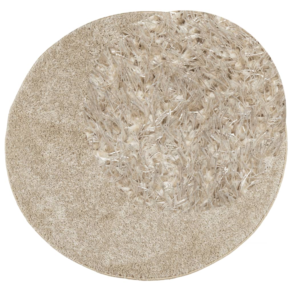 Vidaxl tapis istan poils longs brillant ø 80 cm beige