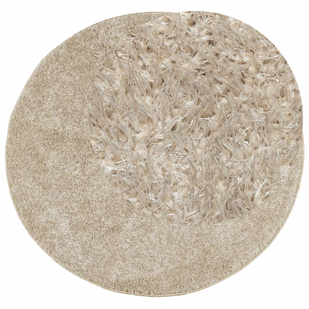 Vidaxl tapis istan poils longs brillant ø 160 cm beige