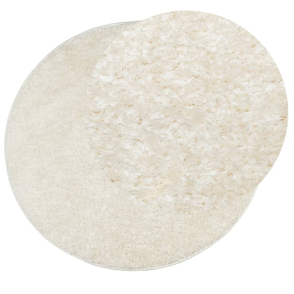 Vidaxl tapis istan poils longs brillant ø 80 cm couleur crème