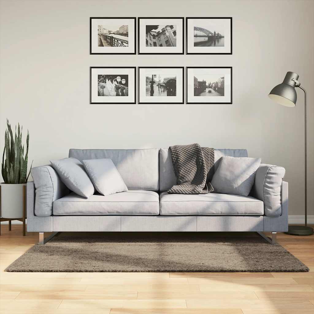 VidaXL tapis istan poils longs brillant 80x150 cm gris