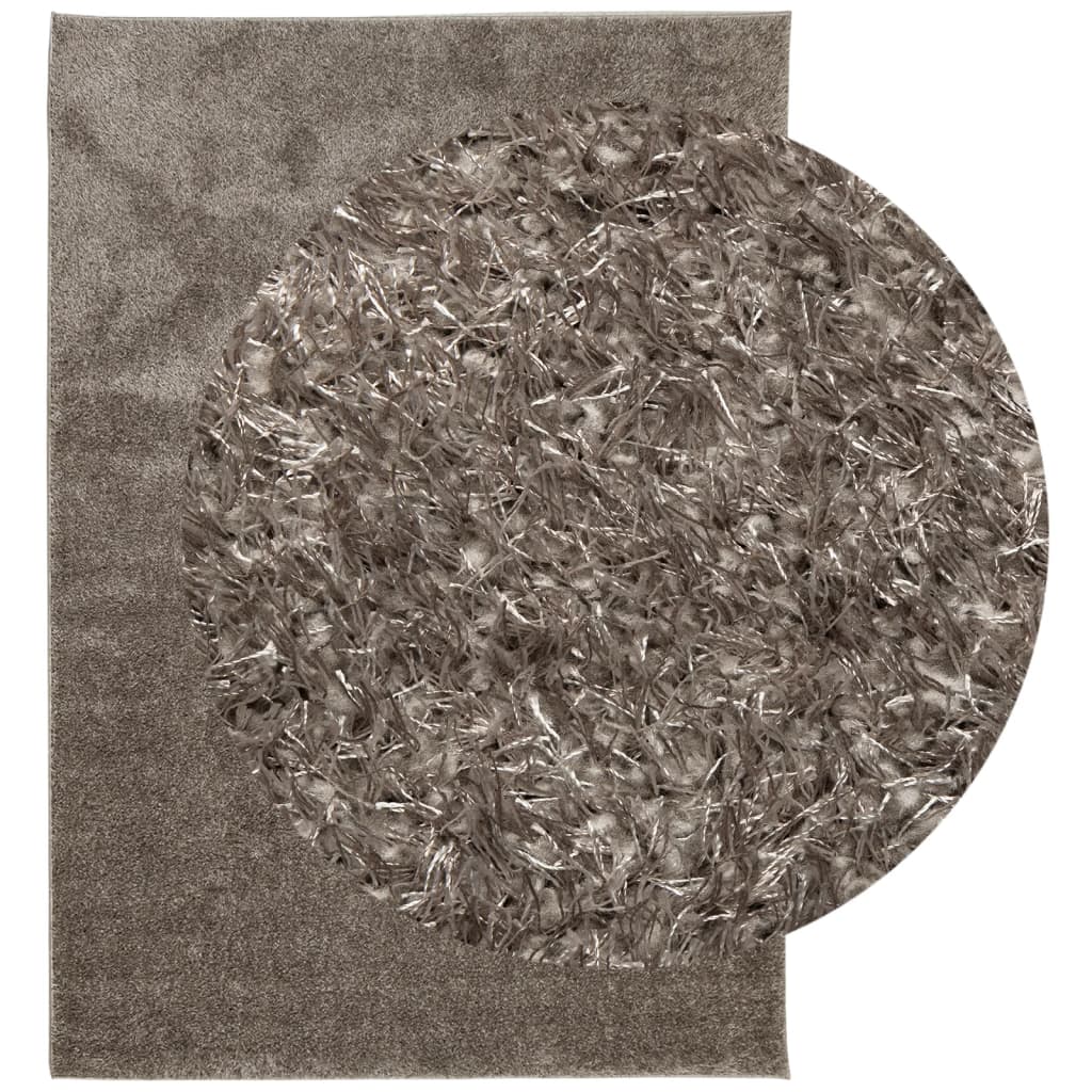 VidaXL tapis istan poils longs brillant 140x200 cm gris