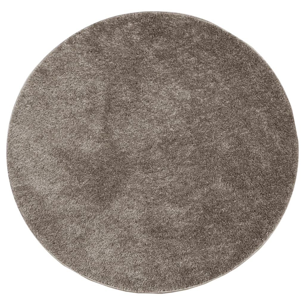 Vidaxl tapis istan poils longs brillant ø 80 cm gris