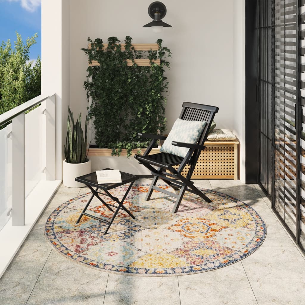 VidaXL Tapis ARBIZU intérieur et extérieur style vintage Ø 200 cm