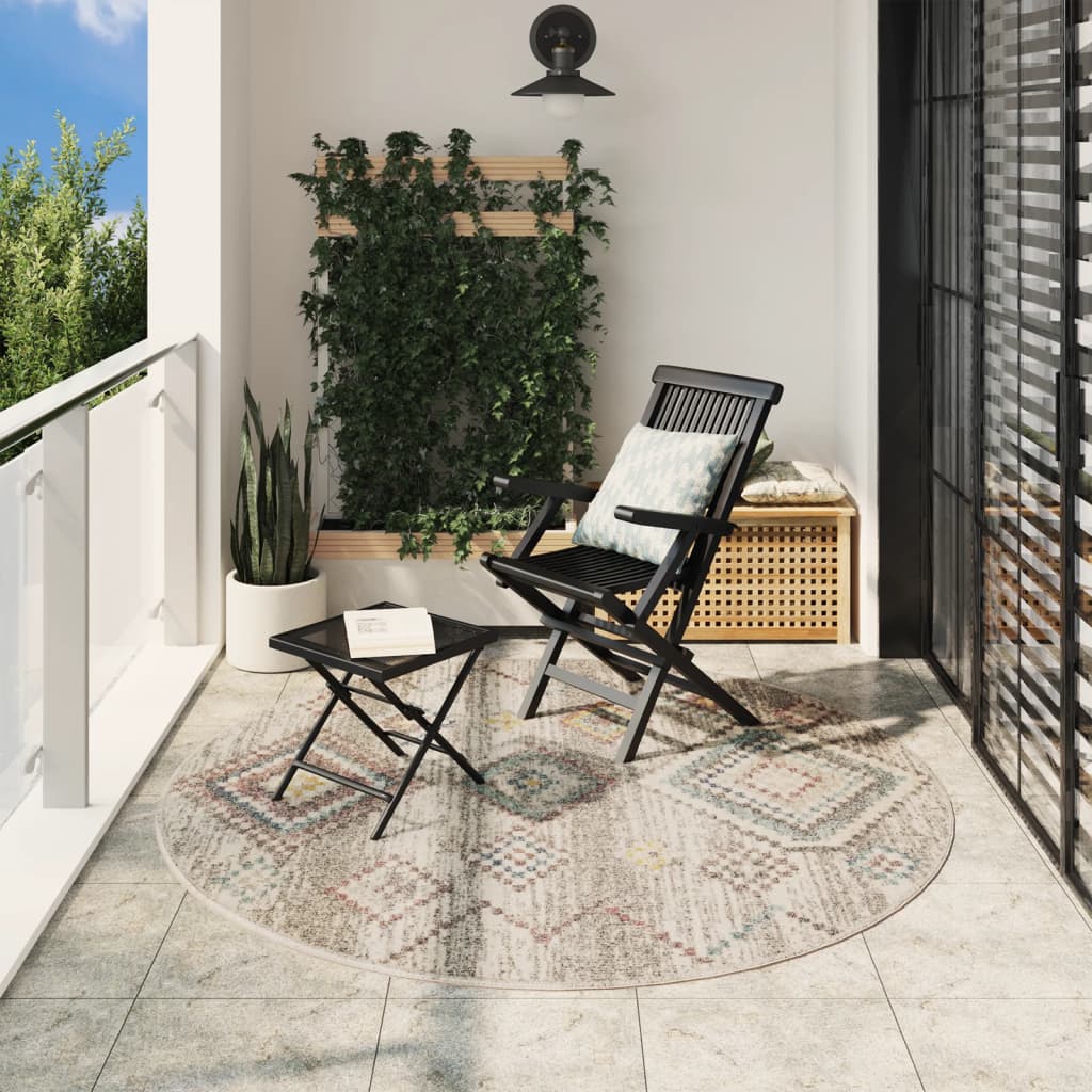 VidaXL tapis Arbizu intérieur et extérieur style vintage ø 200 cm
