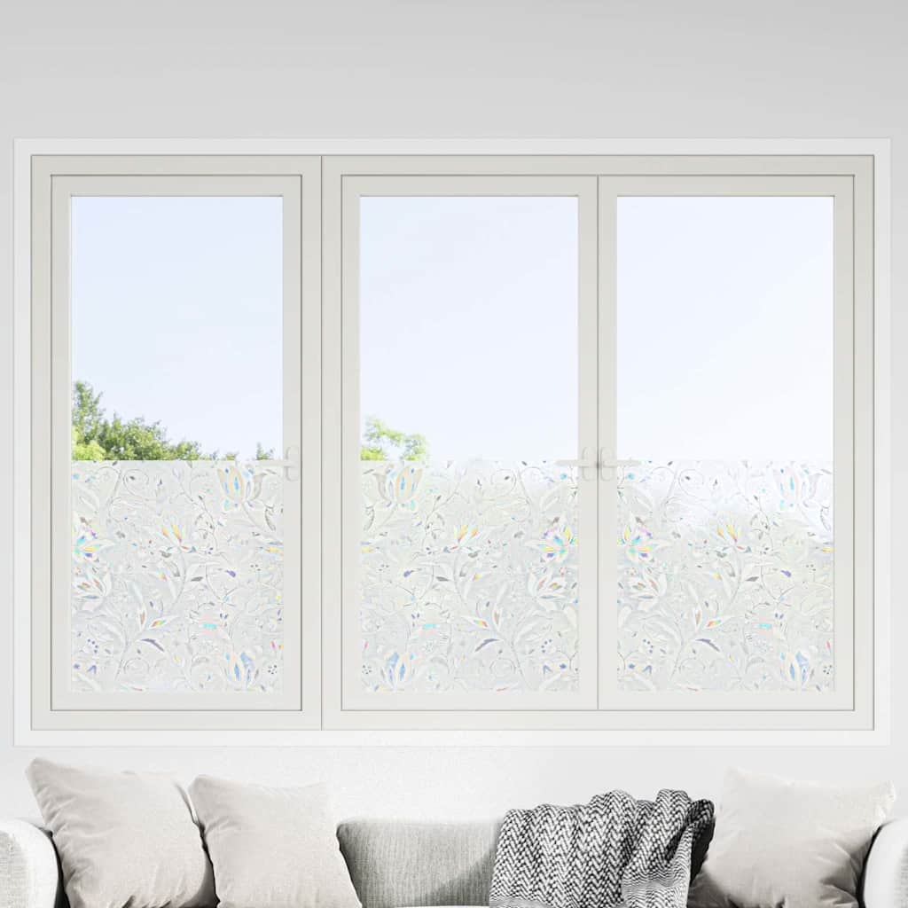 VidaXL Films pour fenêtres 4 pcs motif fleur mat PVC