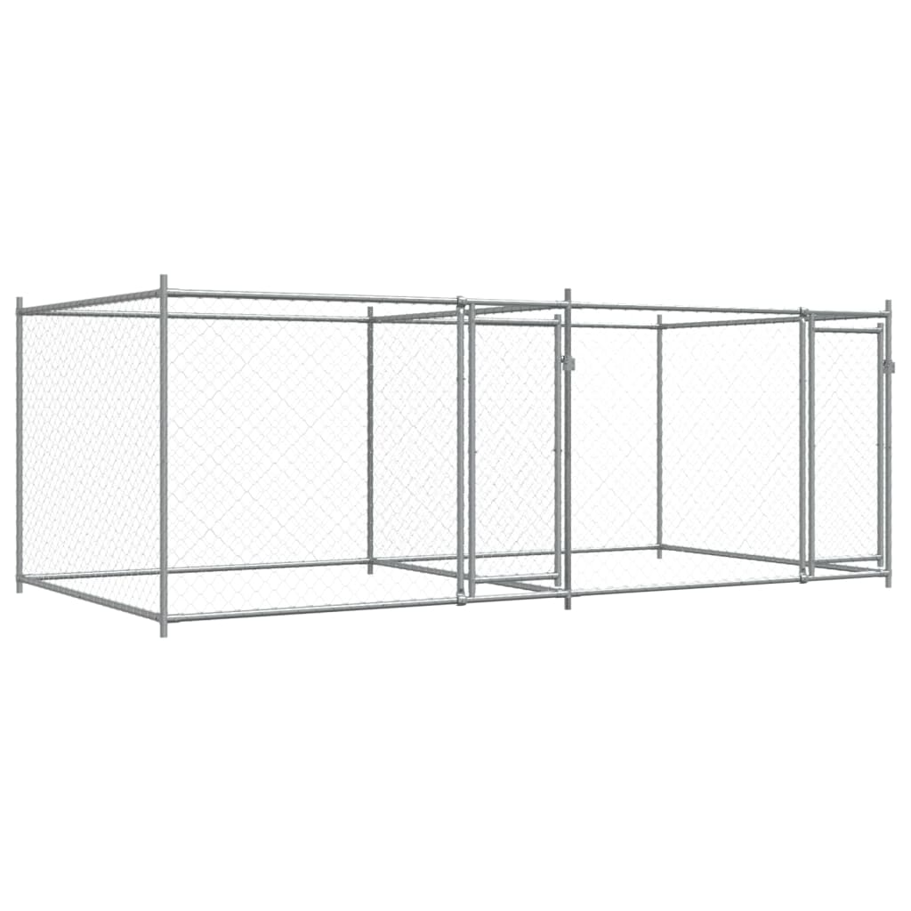 VidaXL Niche avec portes 4x2x1,5 m acier galvanisé gris