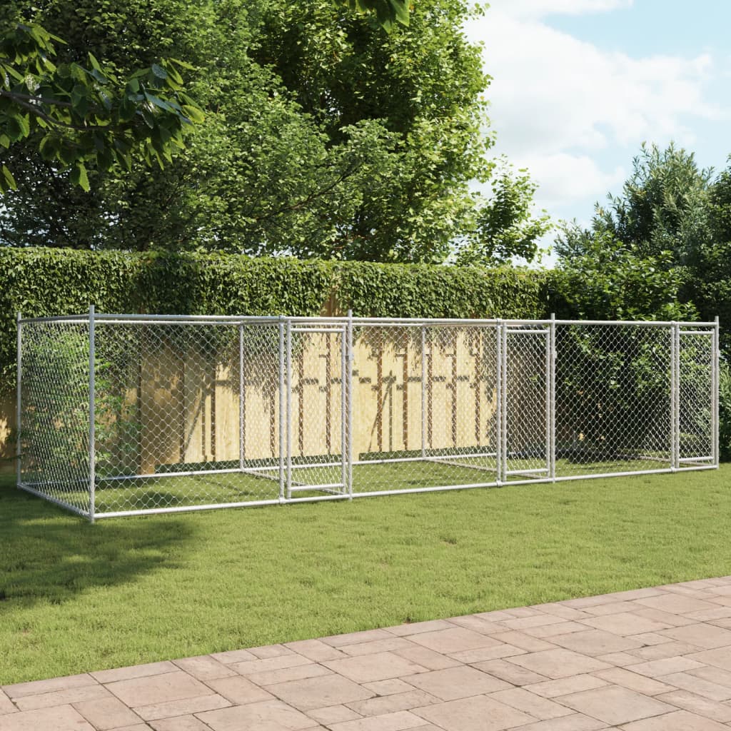 VidaXL Niche avec portes 6x2x1,5 m acier galvanisé gris