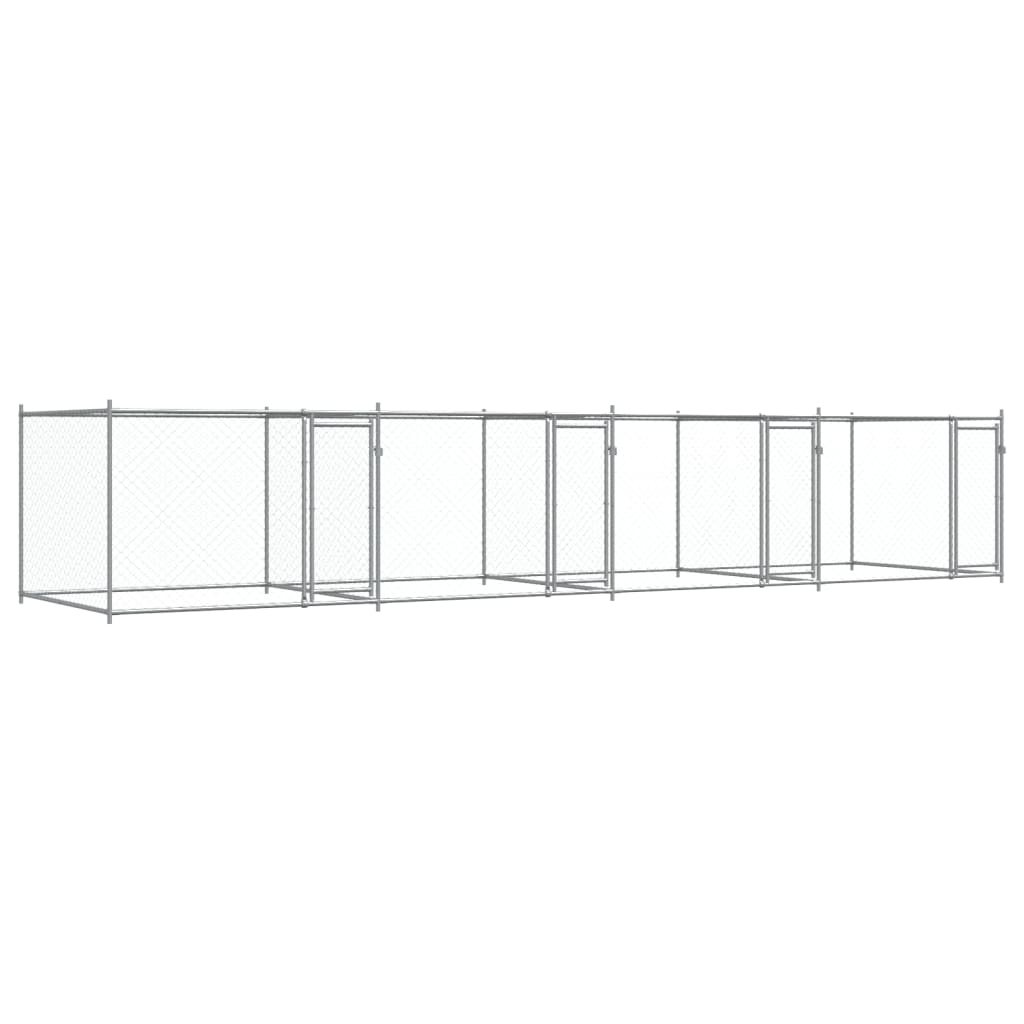 VidaXL Niche avec portes 8x2x1,5 m acier galvanisé gris