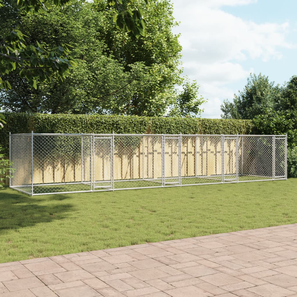 VidaXL Niche avec portes 8x2x1,5 m acier galvanisé gris