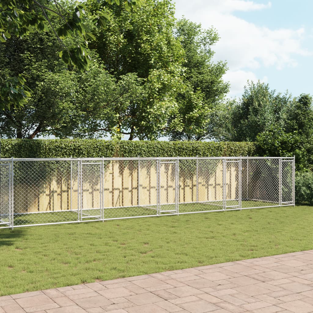 VidaXL Niche avec portes 10x2x1,5 m acier galvanisé gris