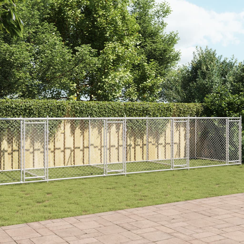VidaXL Niche avec portes 10x2x1,5 m acier galvanisé gris