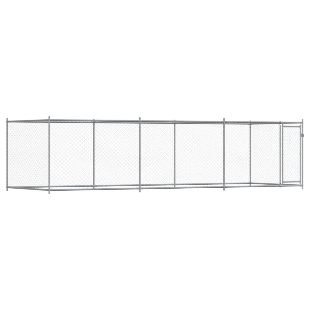 VidaXL Niche avec porte 6x2x1,5 m acier galvanisé gris