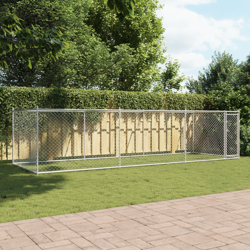 VidaXL Niche avec porte 6x2x1,5 m acier galvanisé gris