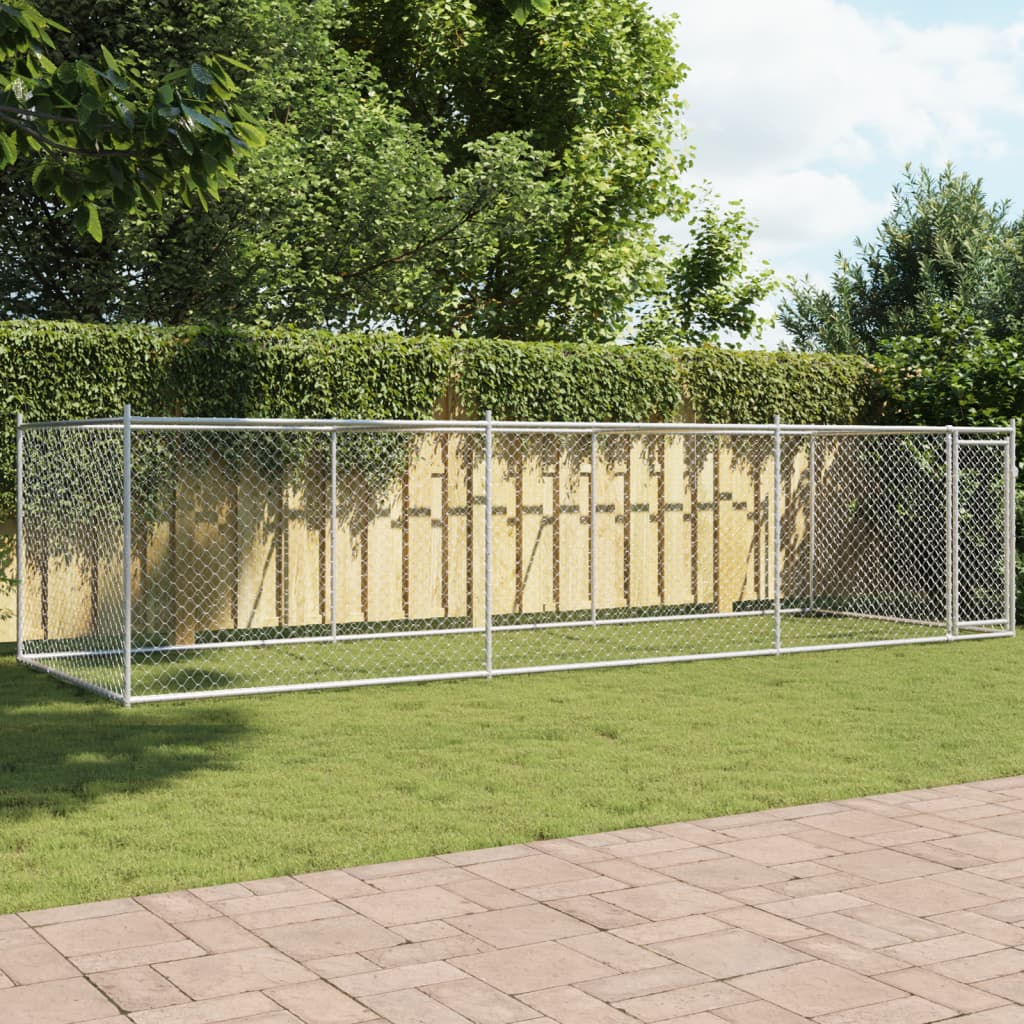 VidaXL Niche avec porte 6x2x1,5 m acier galvanisé gris