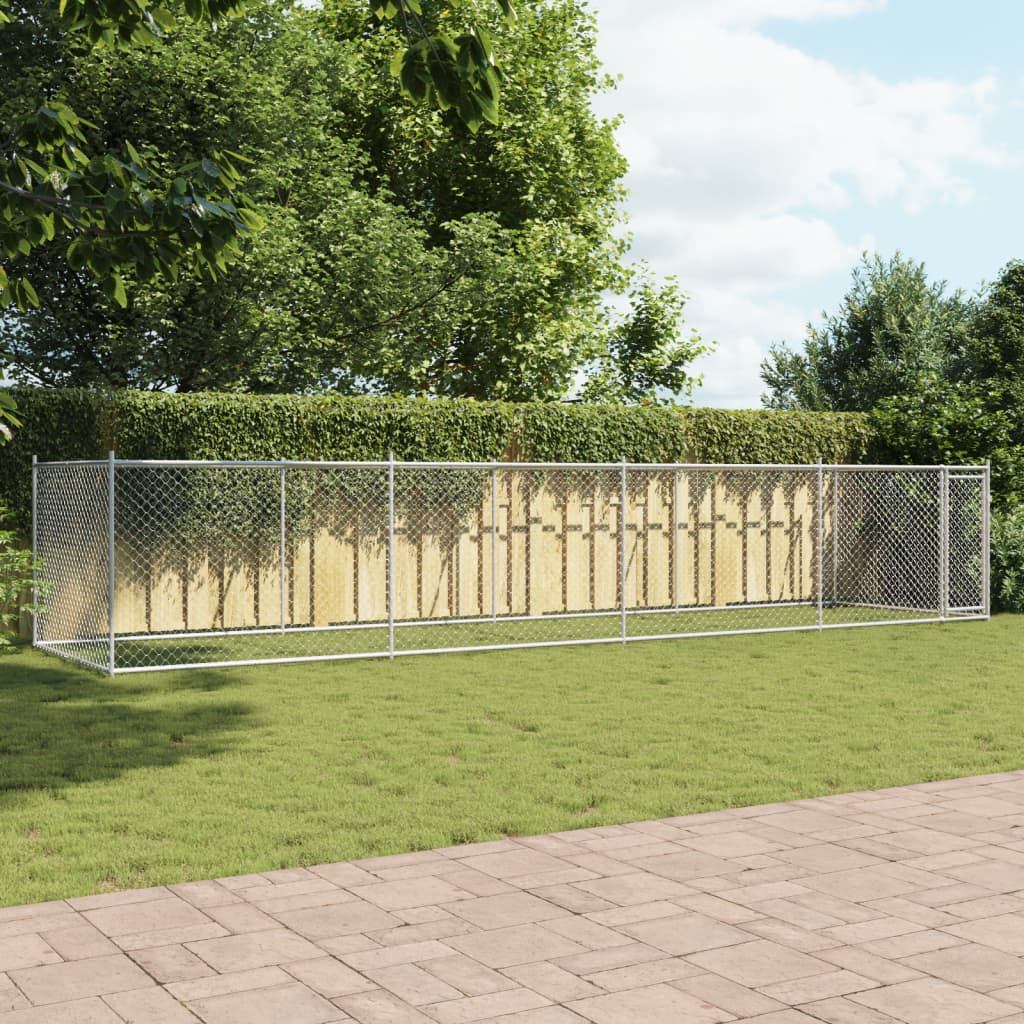 VidaXL Niche avec porte 8x2x1,5 m acier galvanisé gris
