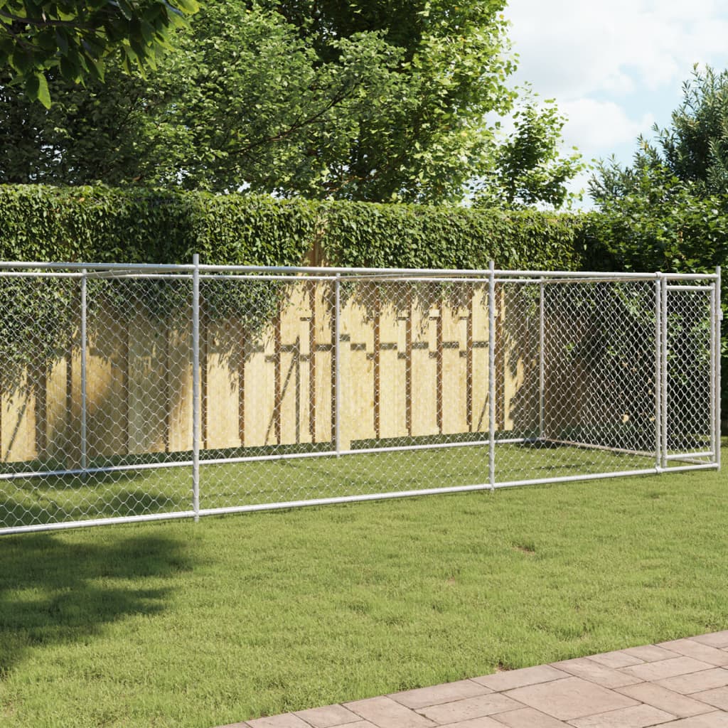 VidaXL Niche avec porte 8x2x1,5 m acier galvanisé gris