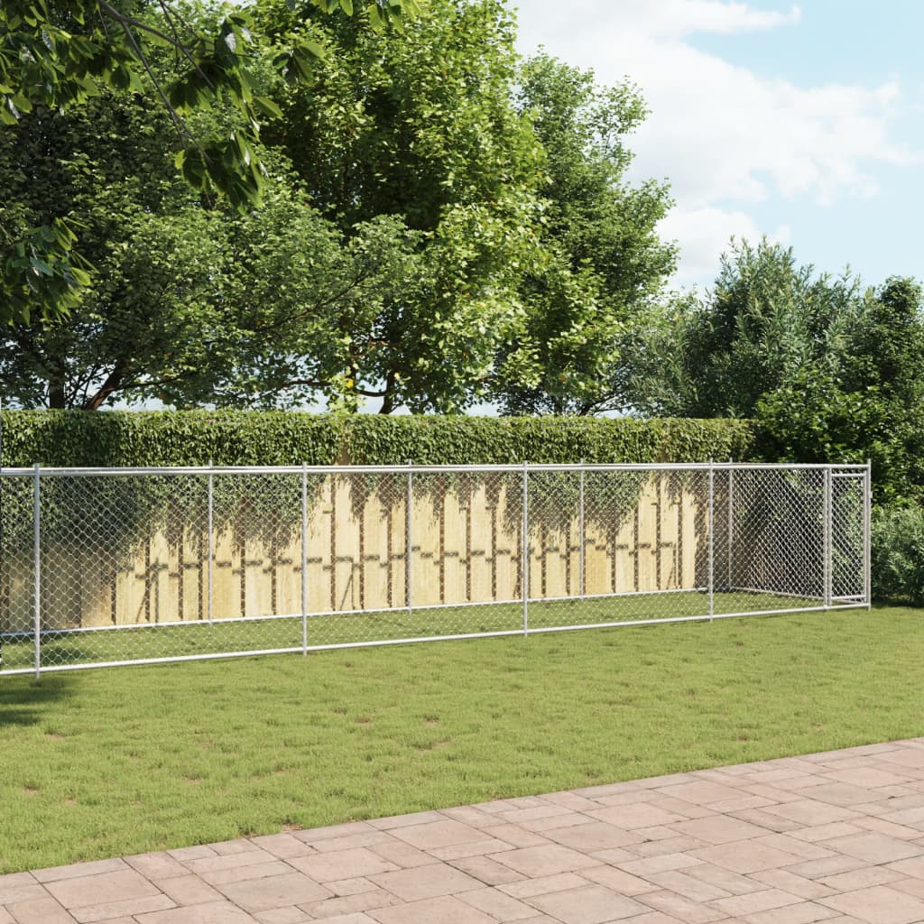 VidaXL Niche avec porte 10x2x1,5 m acier galvanisé gris