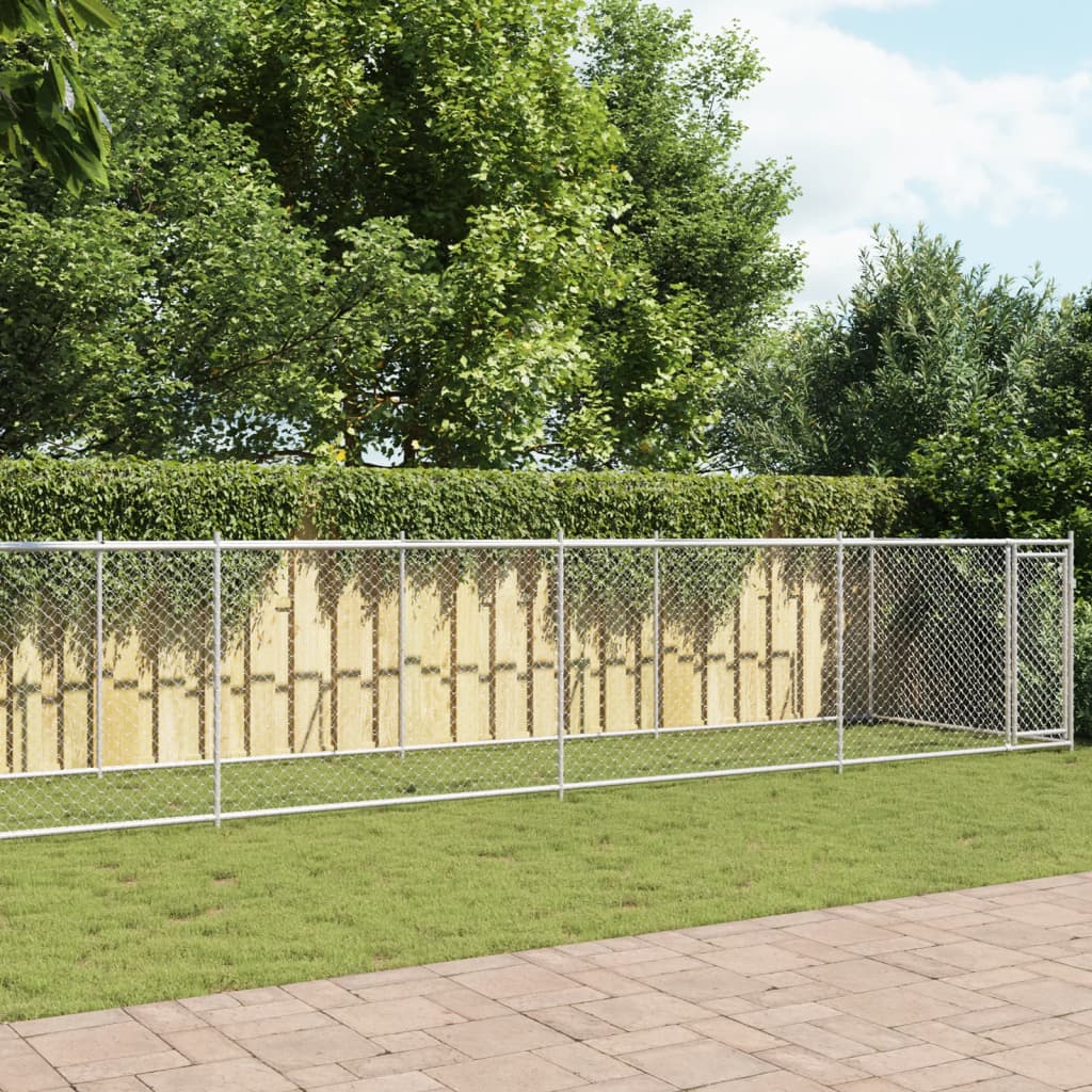 VidaXL Niche avec porte 10x2x1,5 m acier galvanisé gris