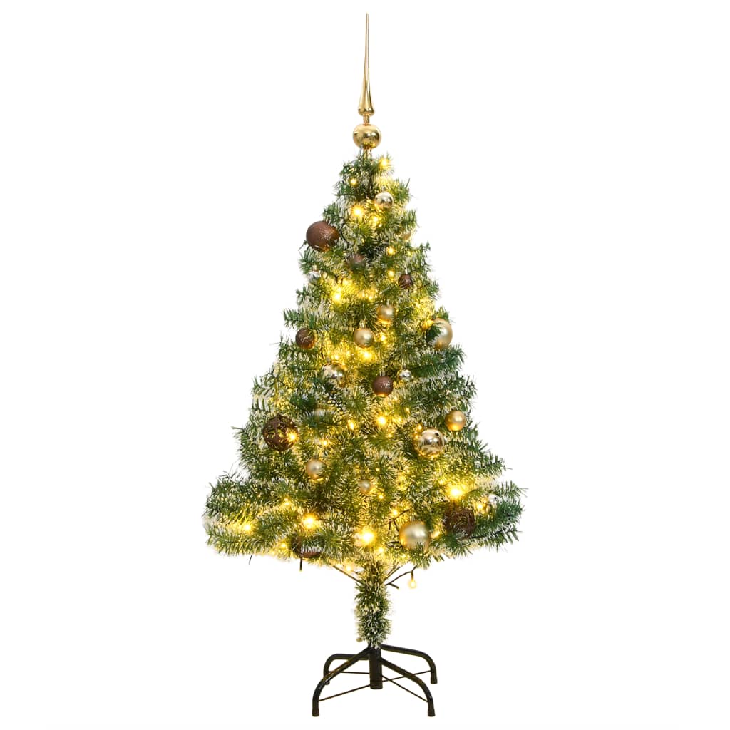 VidaXL Sapin de Noël artificiel avec 150 LED, boules et neige 120 cm
