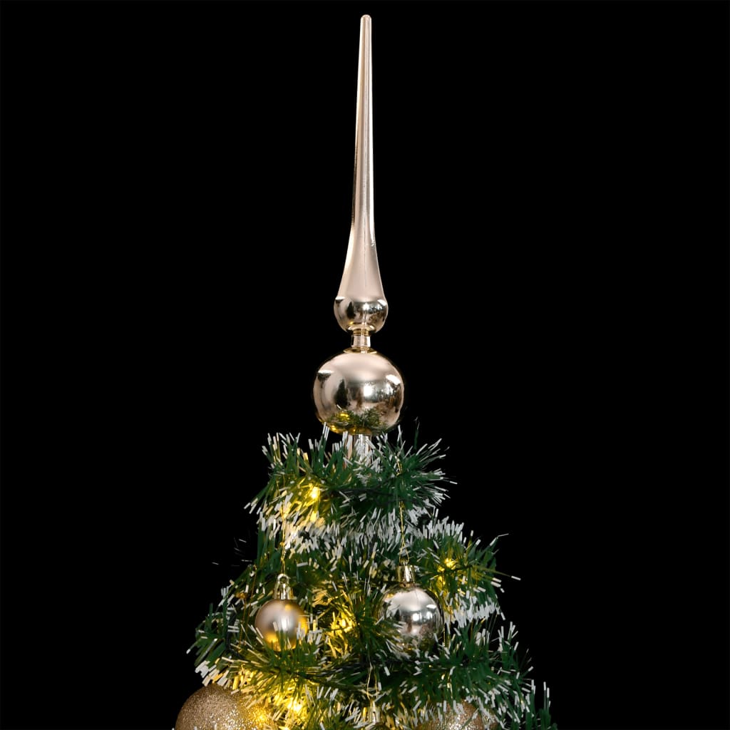 VidaXL Sapin de Noël artificiel 150 LED, boules et neige 150 cm