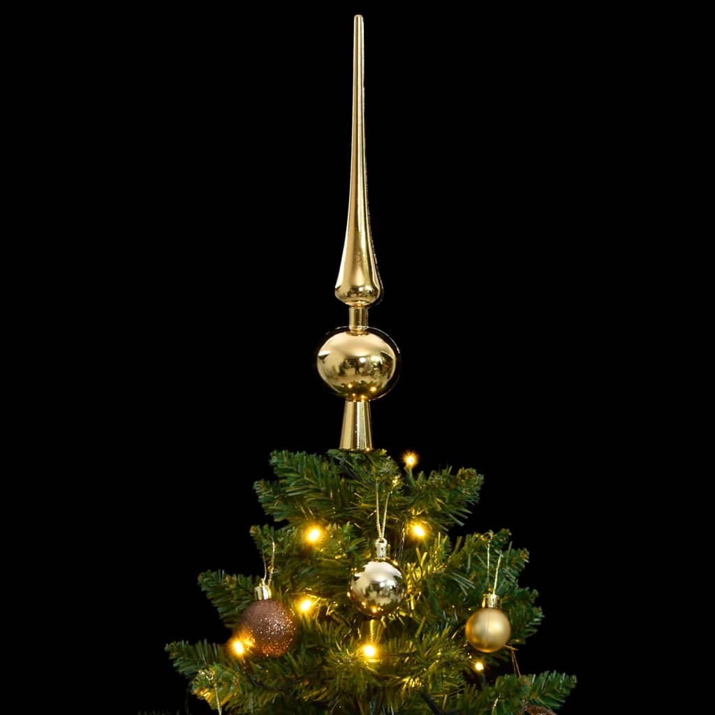 VidaXL Sapin de Noël artificiel avec charnières 150 LED et boules de Noël 120 cm