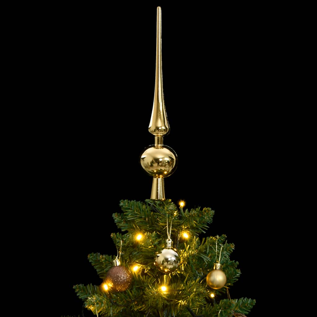 VidaXL Sapin de Noël artificiel avec charnières 150 LED et boules de Noël 150 cm