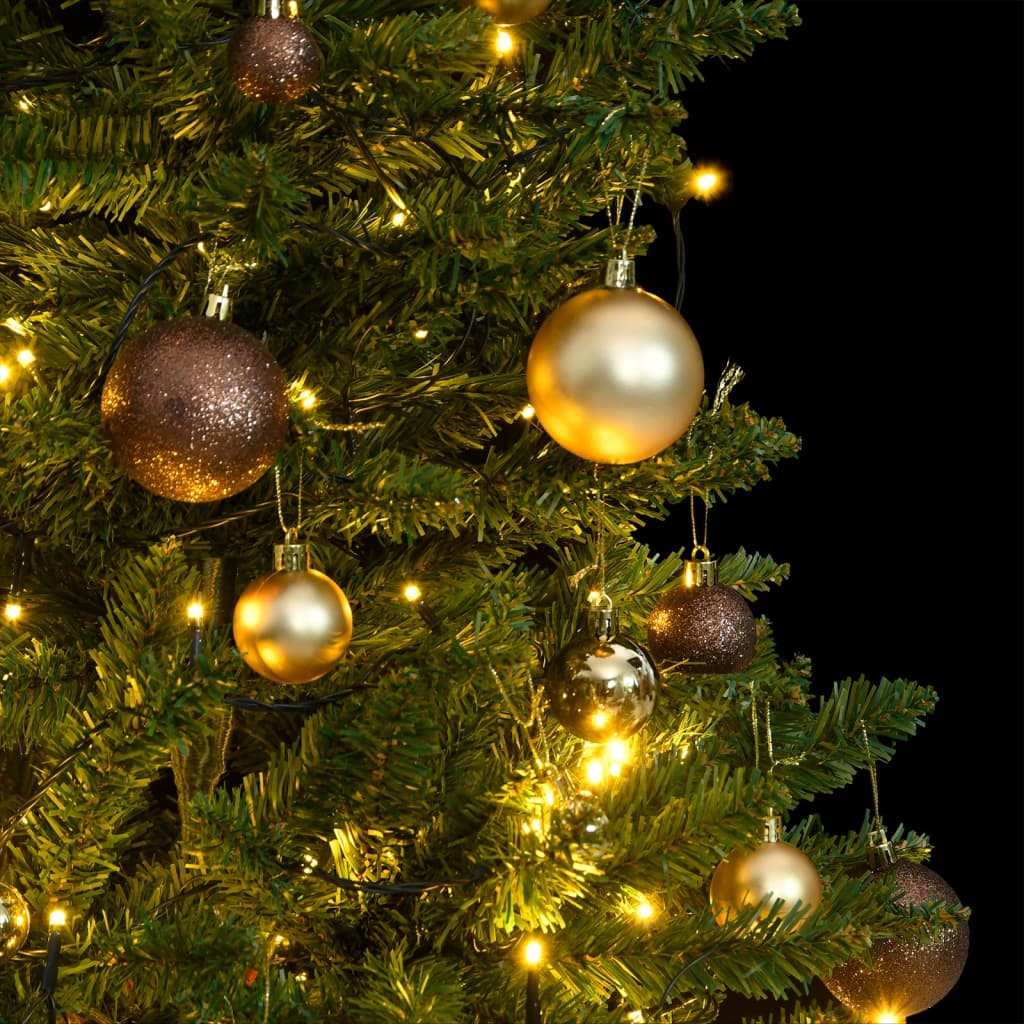 VidaXL Sapin de Noël artificiel avec charnières 150 LED et boules de Noël 150 cm