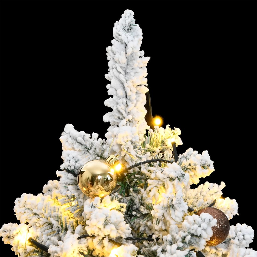 VidaXL Sapin de Noël artificiel avec charnières 150 LED et boules de Noël 150 cm