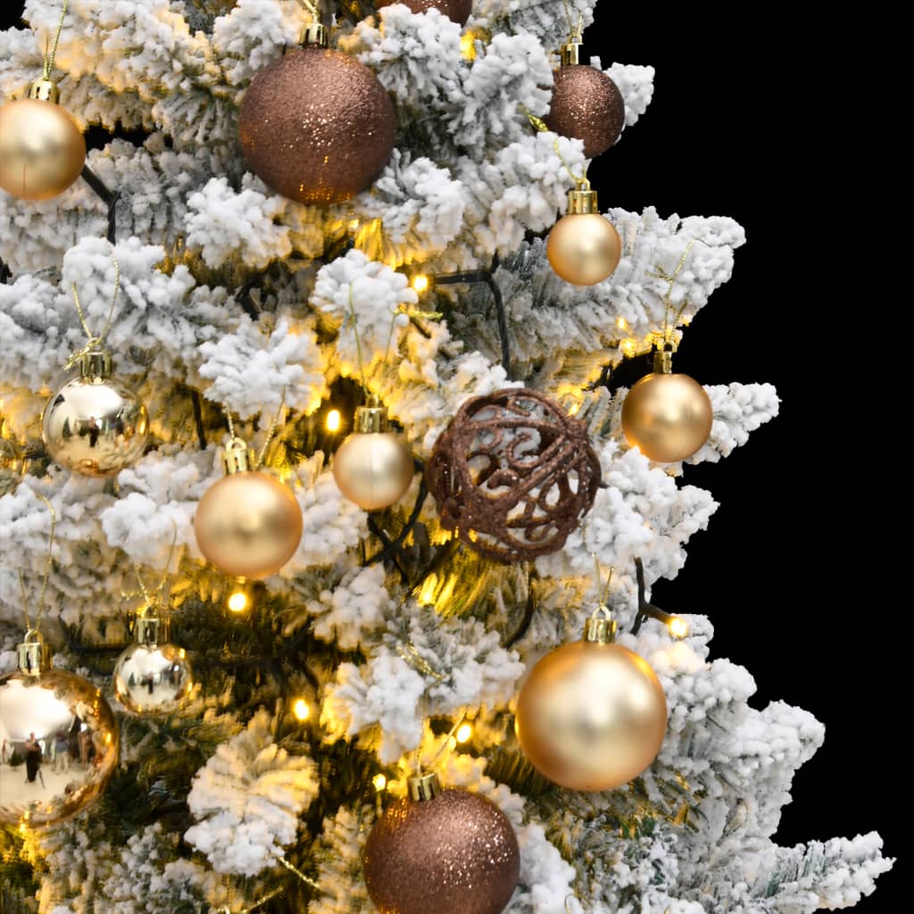 VidaXL Sapin de Noël artificiel avec charnières 150 LED et boules de Noël 150 cm