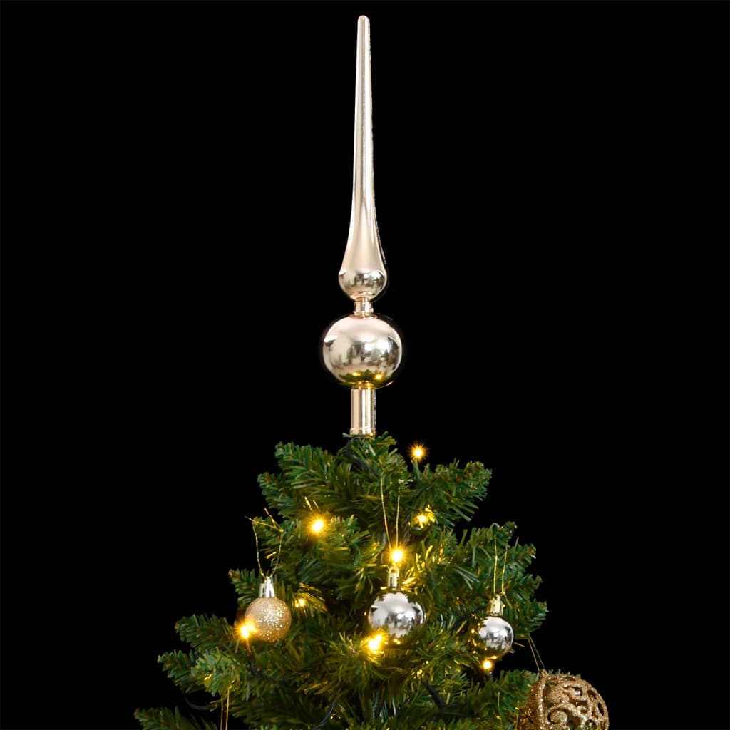 VidaXL Sapin de Noël artificiel avec charnières 150 LED et boules de Noël 120 cm