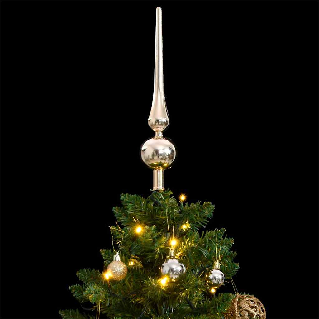 VidaXL Sapin de Noël artificiel avec charnières 150 LED et boules de Noël 120 cm