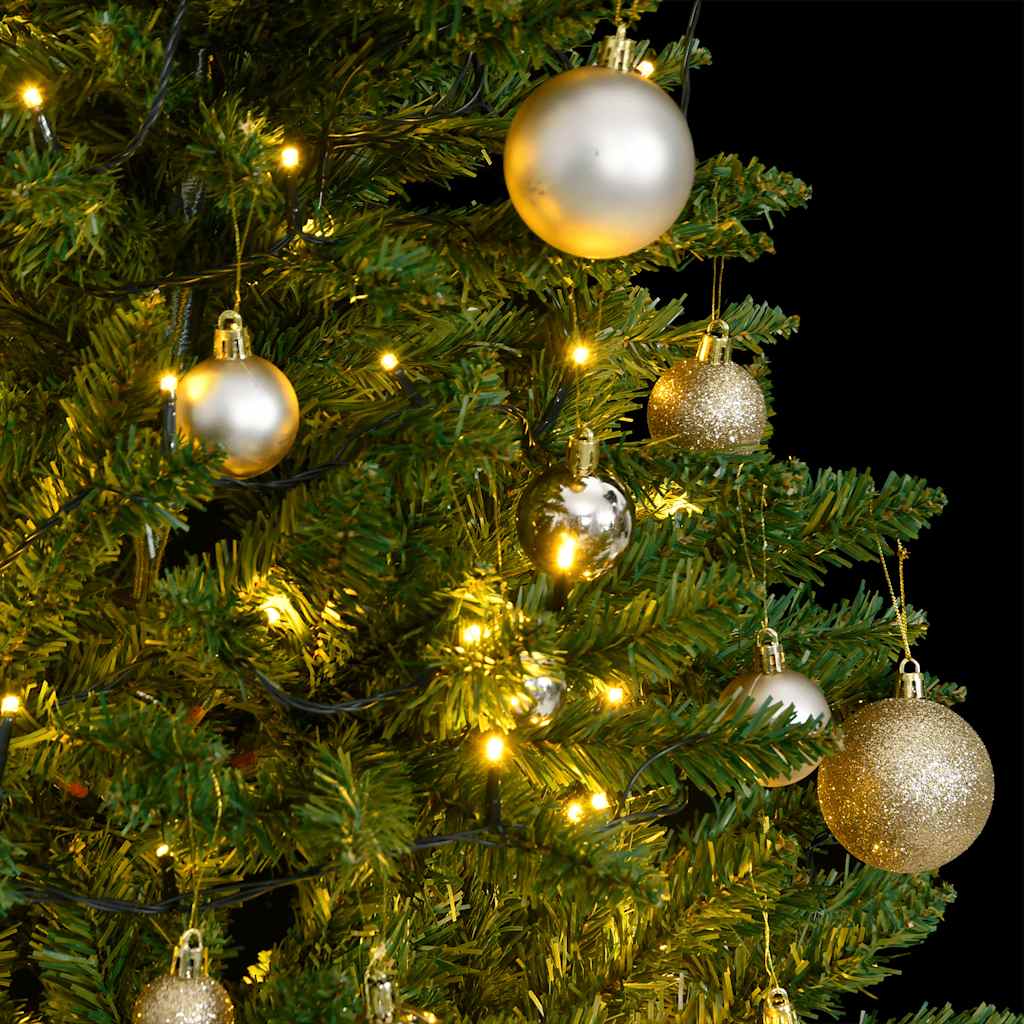 VidaXL Sapin de Noël artificiel avec charnières 150 LED et boules de Noël 120 cm