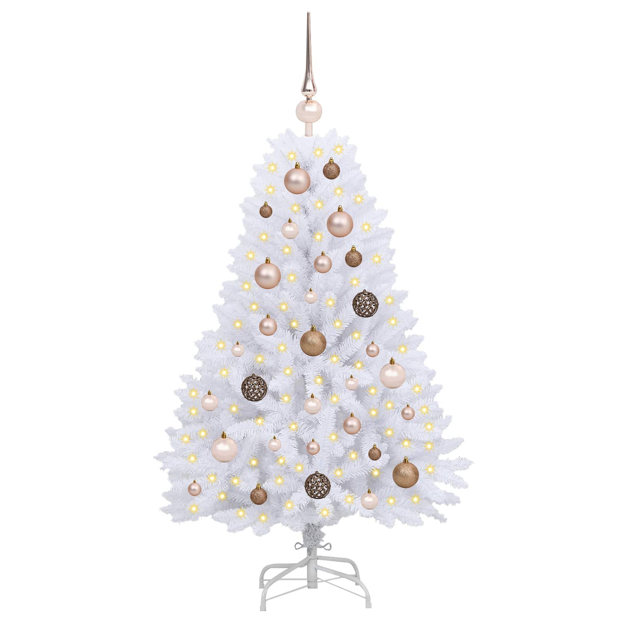 Vidaxl kunstkerstboom wit 68 x 68 x 120 cm pvc en metaal