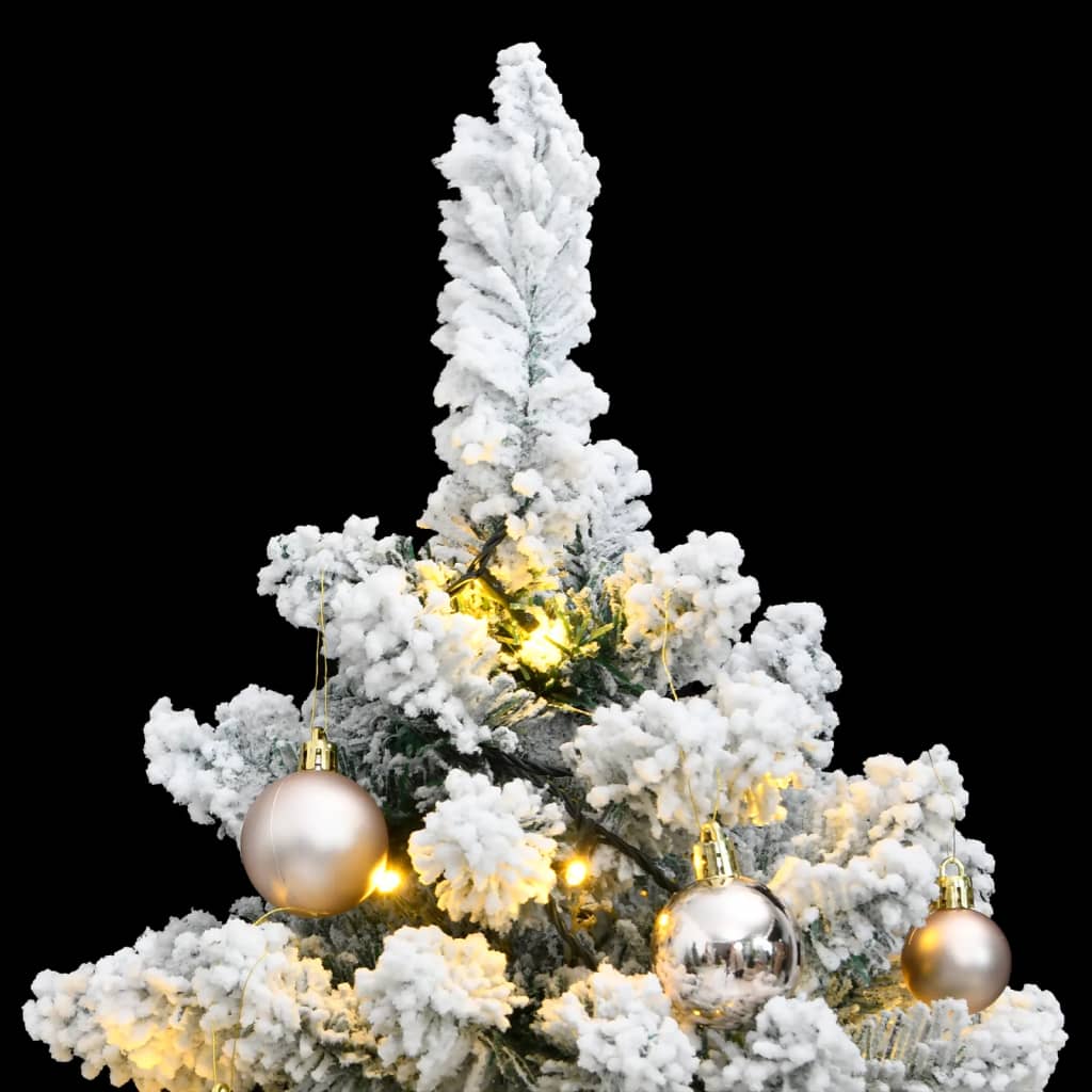 VidaXL Sapin de Noël artificiel avec charnières 150 LED et boules de Noël 150 cm