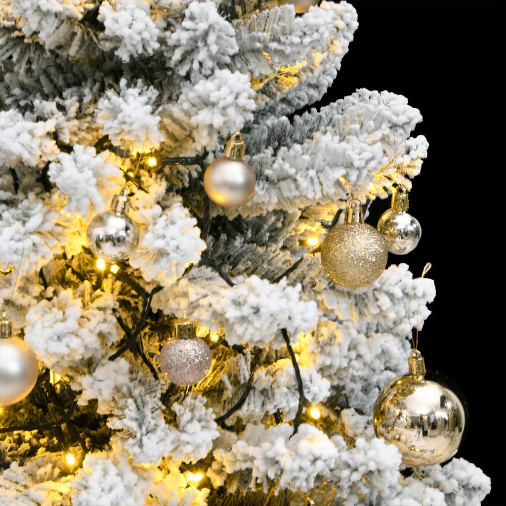 VidaXL Sapin de Noël artificiel avec charnières 150 LED et boules de Noël 150 cm
