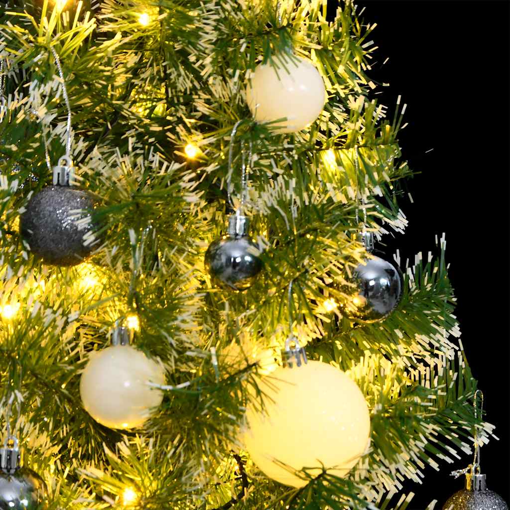 VidaXL sapin de Noël artificiel 150 LED, boules et neige 150 cm