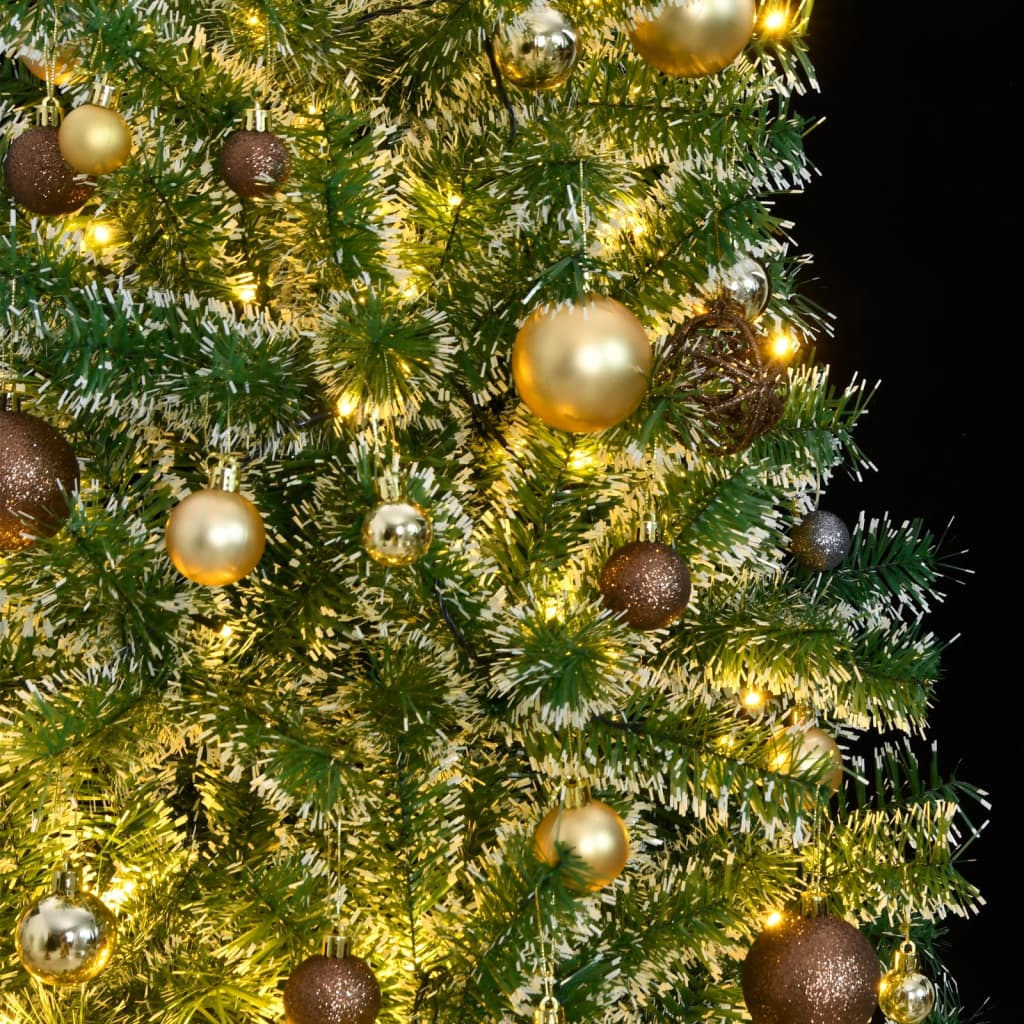VidaXL Sapin de Noël artificiel avec 300 LED, boules et neige 180 cm