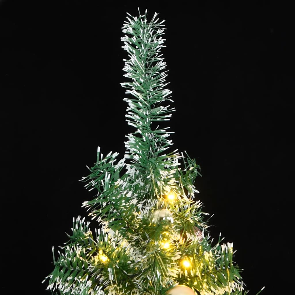 VidaXL Sapin de Noël artificiel avec 300 LED, boules et neige 240 cm