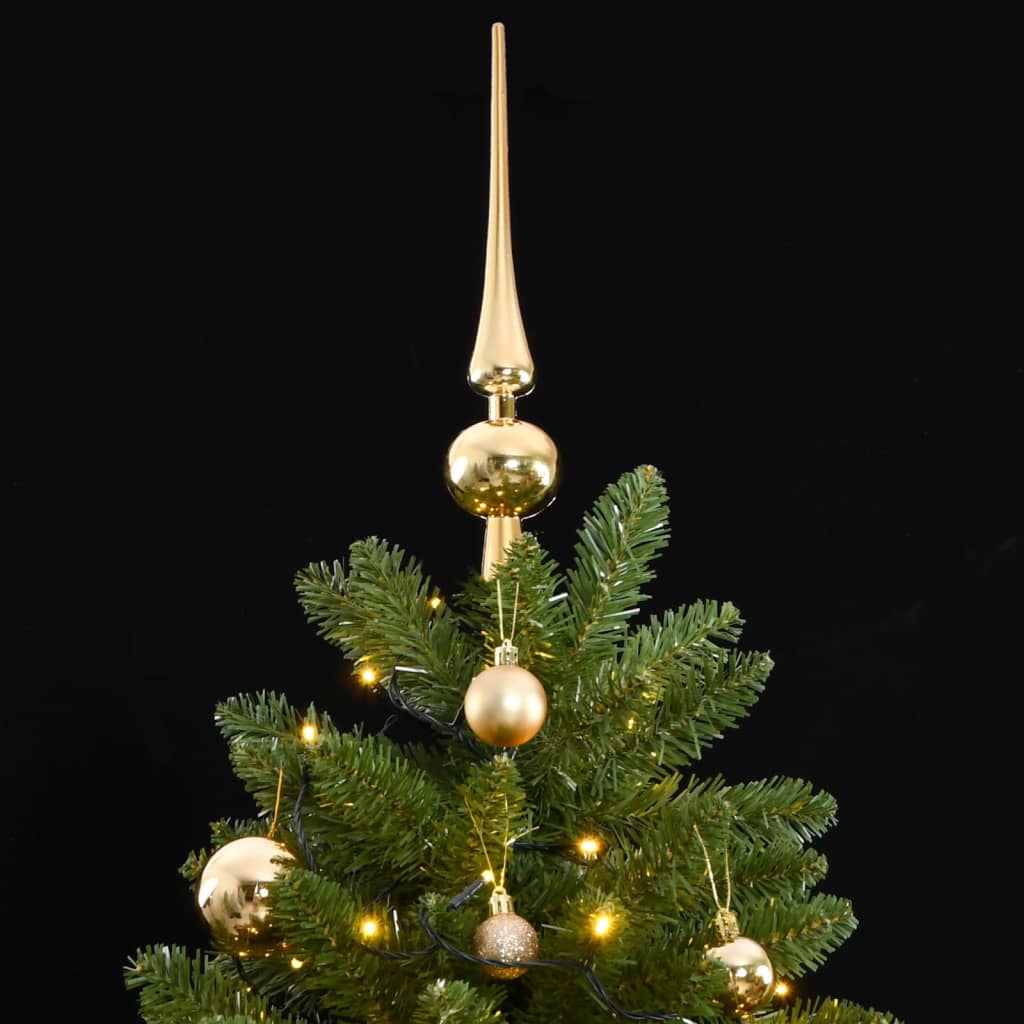 VidaXL Sapin de Noël artificiel avec charnières 300 LED et boules de Noël 270 cm