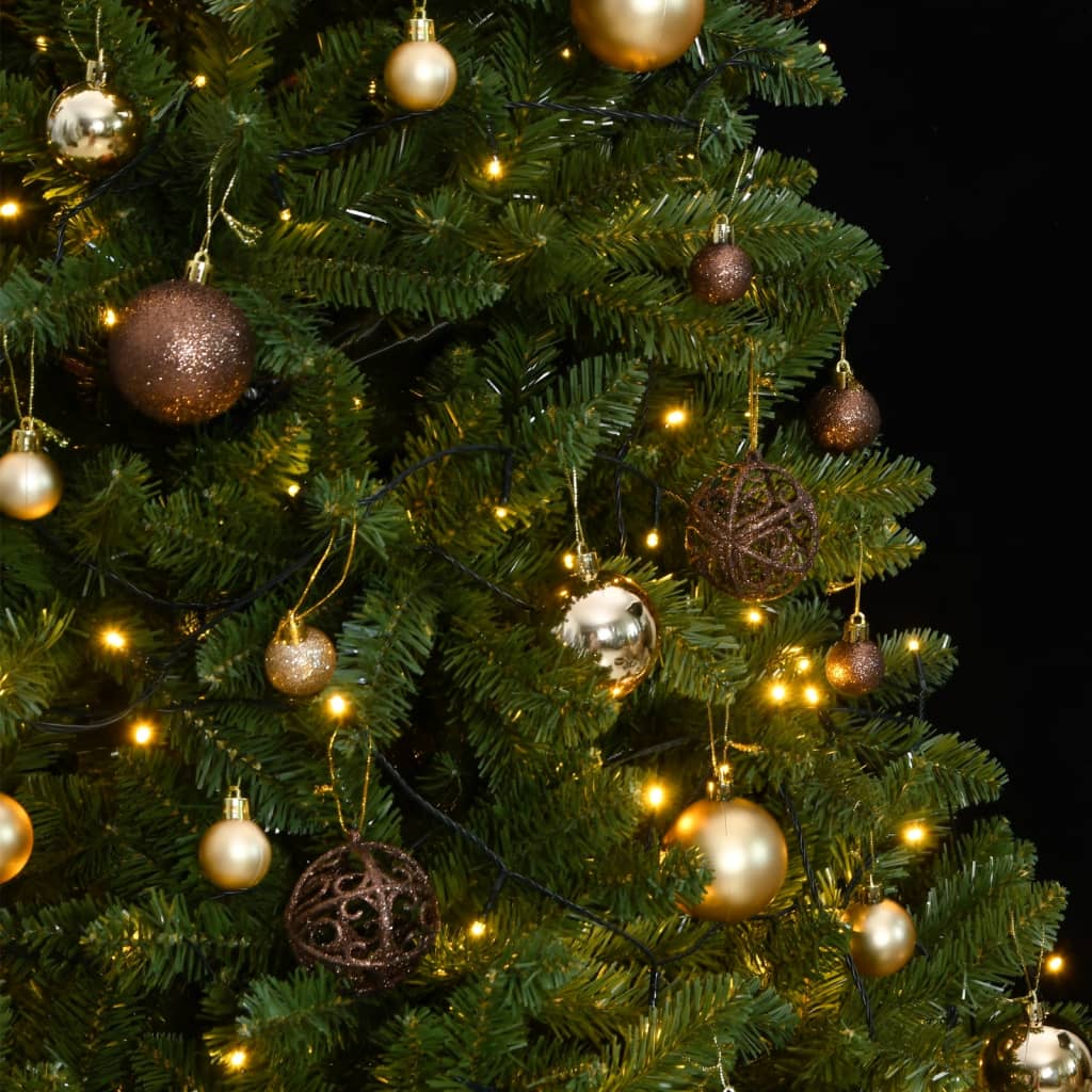 VidaXL Sapin de Noël artificiel avec charnières 300 LED et boules de Noël 270 cm