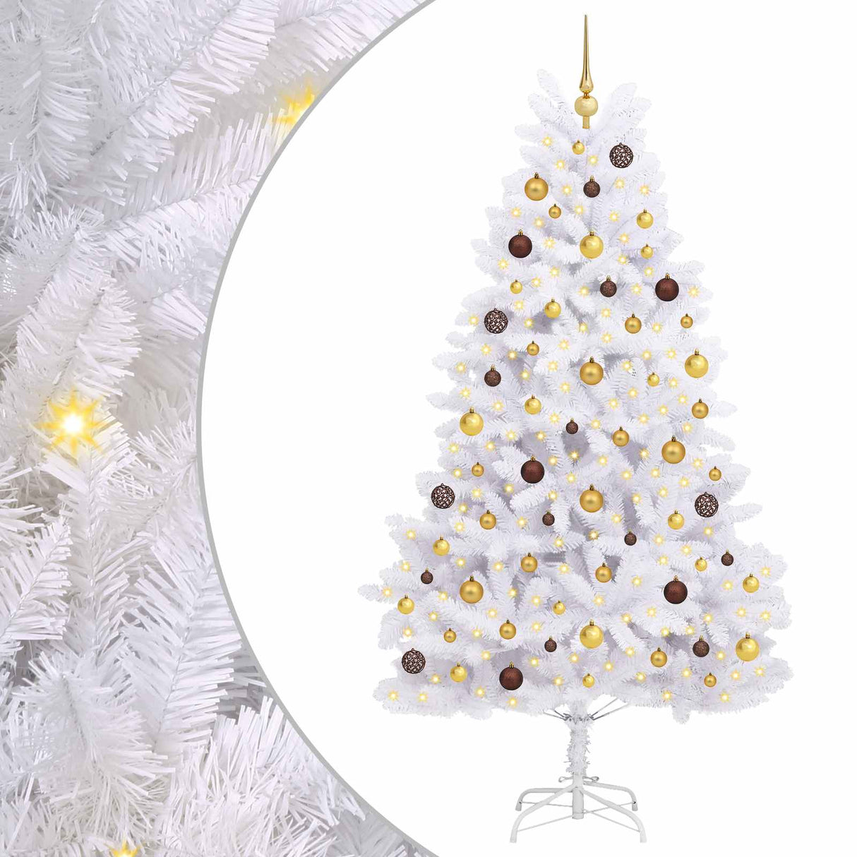 Vidaxl kunstkerstboom wit 106 x 106 x 210 cm pvc en metaal