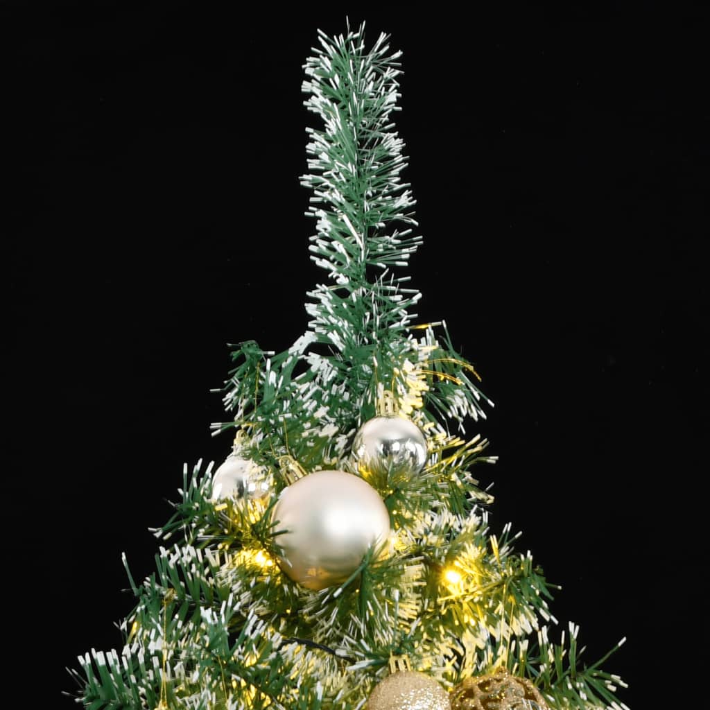VidaXL Sapin de Noël artificiel avec 300 LED, boules et neige 180 cm