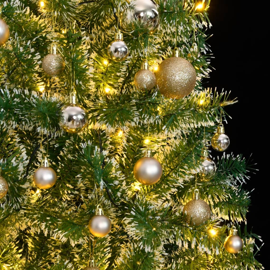VidaXL Sapin de Noël artificiel avec 300 LED, boules et neige 180 cm